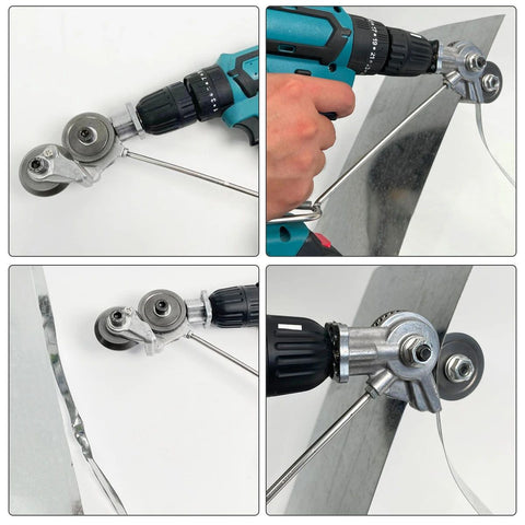 Electric Drill Plate Cutter Double Headed Metal Sheet Cutter Sharp Precise Cutting Plate Punch Shears Drill Attachment