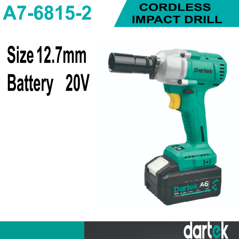 Dartek Cordless Impact Drill 12.7mm & 20V Model A7-6815-2