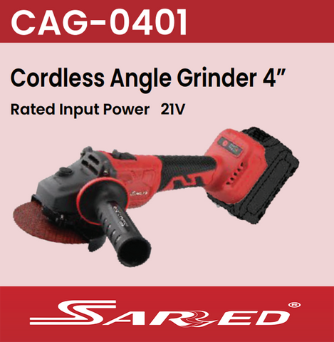 Sarred Cordless Angle Grinder 4'' Battery 21V Model CAG-0401