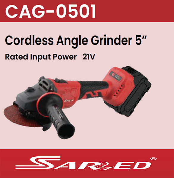 Sarred Cordless Angle grinder 5''  battery 21V Model CAG-0501