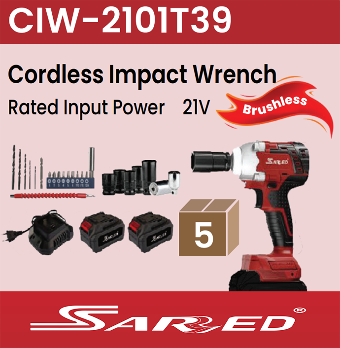 Sarred Cordless Impact Wrench 21V with Battery, charger and Socket set