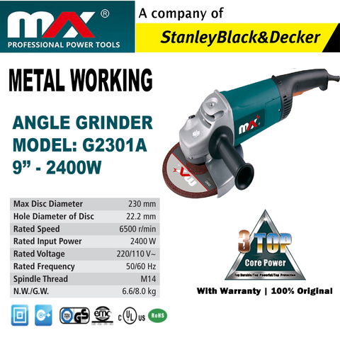 MAX Angle grinder 9'' (2301) 2400W