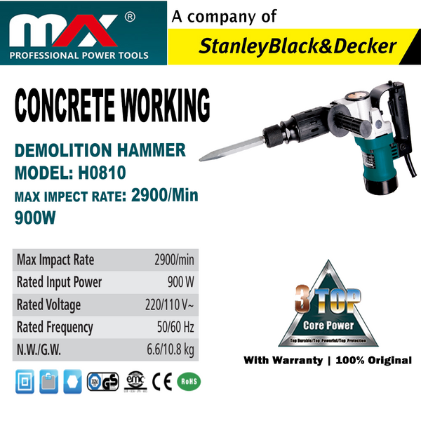 MAX DEMOLITION HAMMER H0810 / 900W