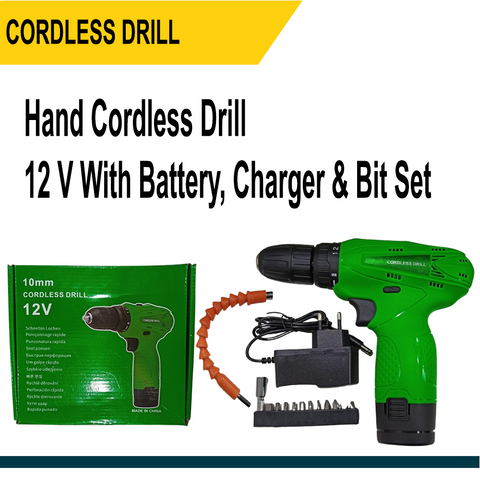 12V Cordless Drill Machine and Screw Driver With bit set and Charger