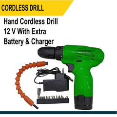 12V Cordless Drill Machine and Screw Driver With bit set and Charger